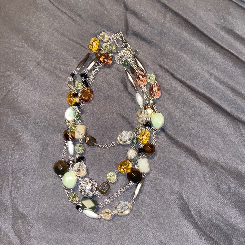 Lia Sophia four strand silver beaded necklace